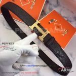 Perfect Replica Hermes Brown Belt Gold Buckle Penoy Pattern